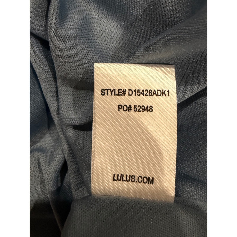 Lulus Slate Blue Margaux One Shoulder Ruffle Maxi Dress Size Small Formal - Picture 10 of 10